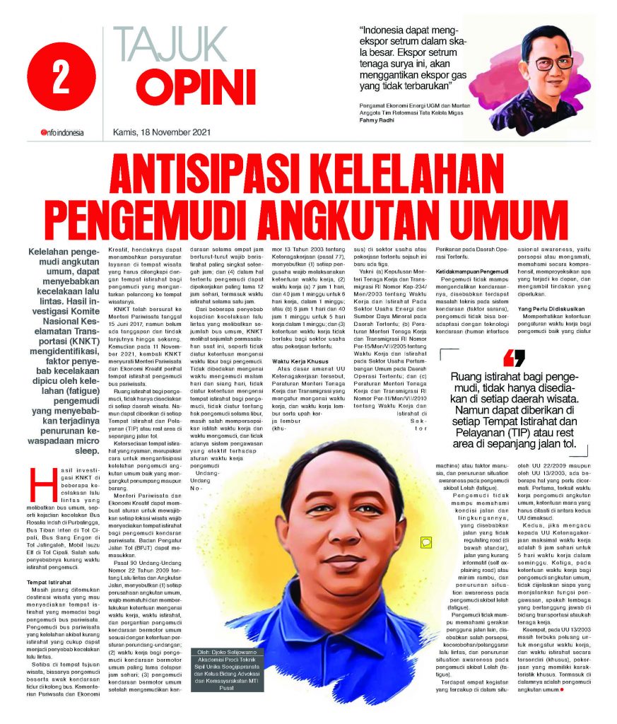 Antisipasi Kelelahan Pengemudi Angkutan Umum