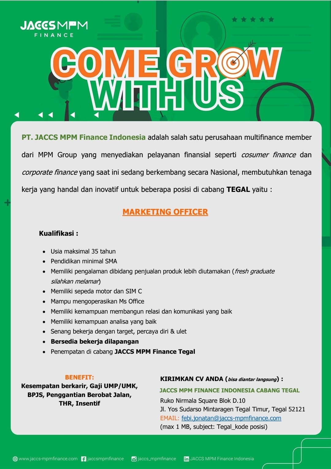 Marketing Officer @ JACCS MPM Finace Indonesia