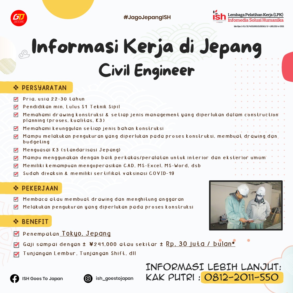 Civil Engineer @ Kerja di Jepang