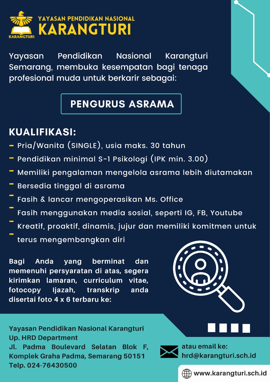 Pengurus Asrama @ Yayasan Pendidikan Karangturi