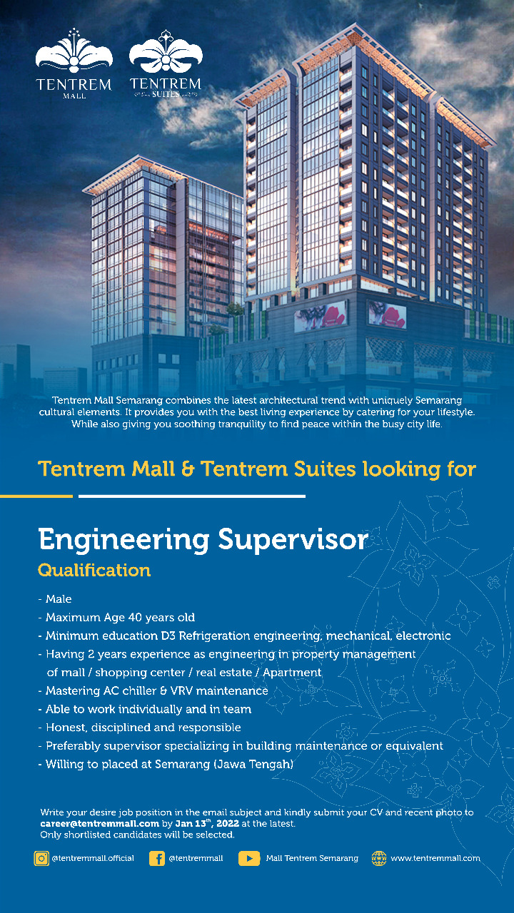 Engineereng Supervisor @ Tentrem Mall