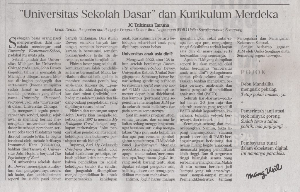 “Universitas Sekolah Dasar” dan Kurikulum Merdeka