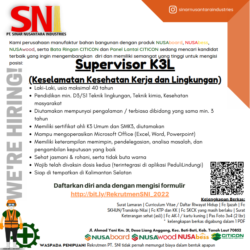 Supervisor K 3 L @ PT Nusantara Industries