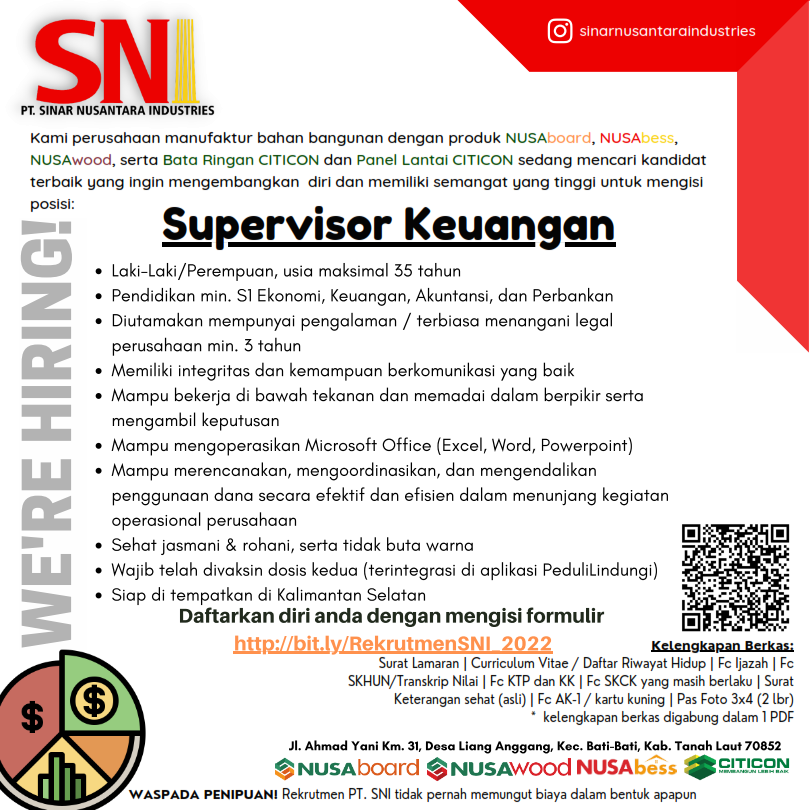 Supervisor Keuangan @ PT Sinar Nusantara Industries