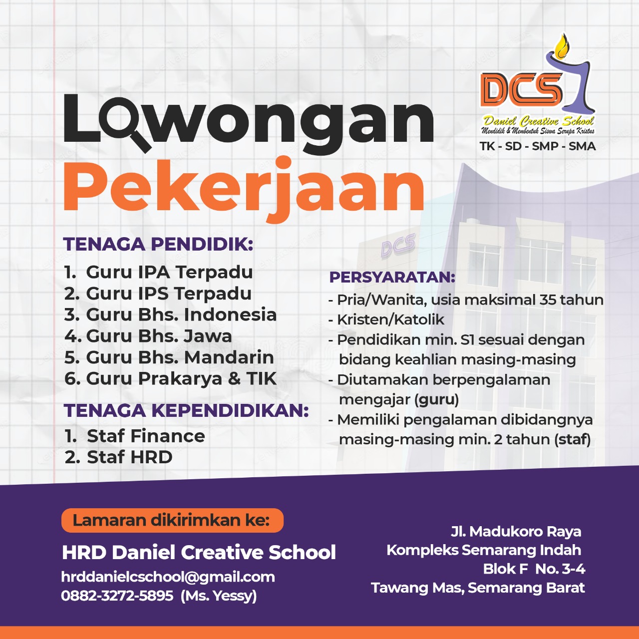 Guru dan Tenaga Pendidikan @ Daniel Creative School