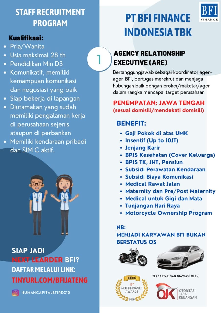 Agency Relationship Executive @ PT BFI Finance Indonesia, Tbk