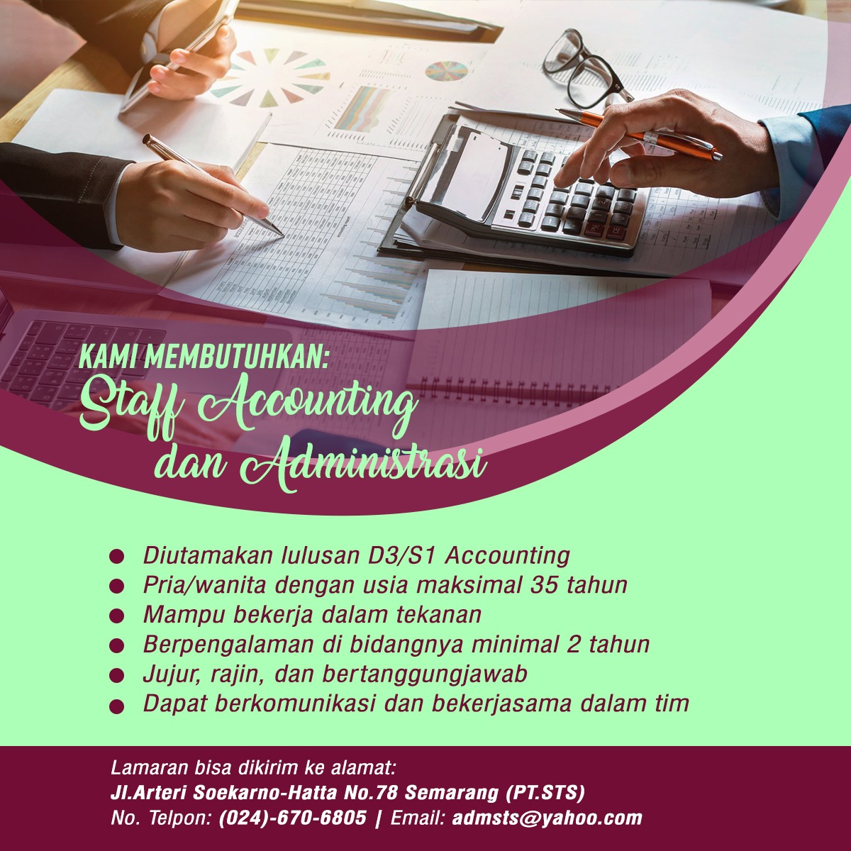 Staff Accounting dan Administrasi @ PT Surya Transjaya Sentosa