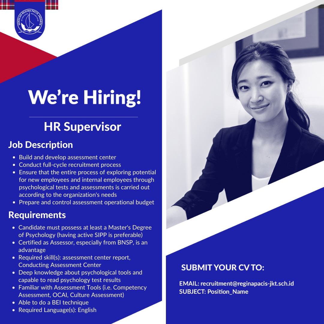 HR Supervisor @ Regina Pacis Jakarta