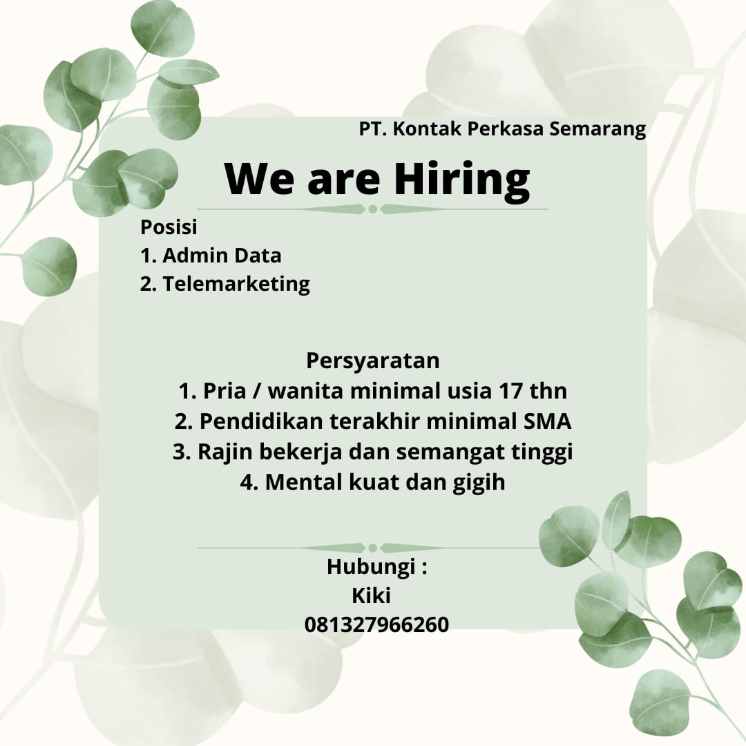 Admin Data, Telemarketing @ PT Kontak perkasa Semarang