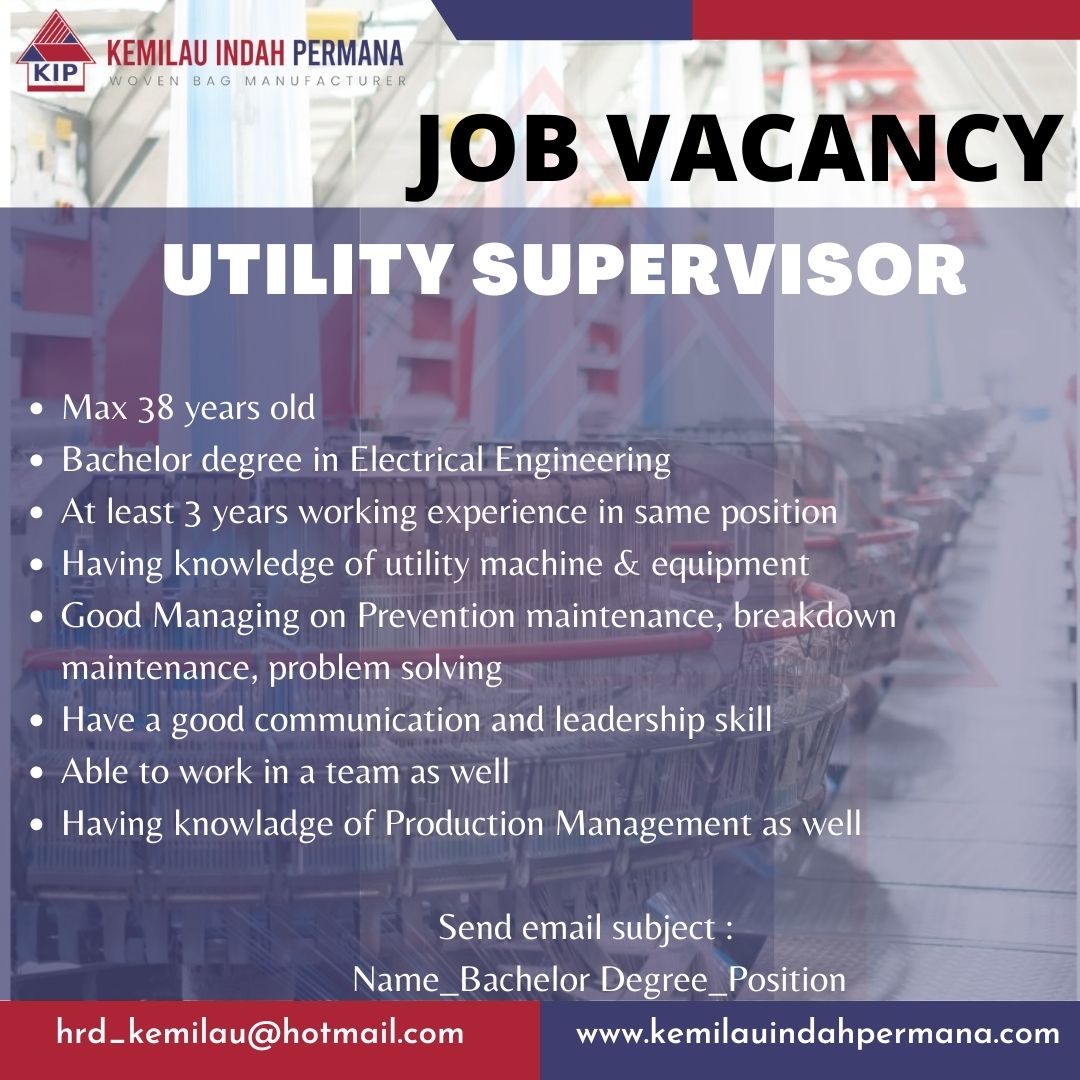 Utility Supervisor @ Kemilau Indah Permana