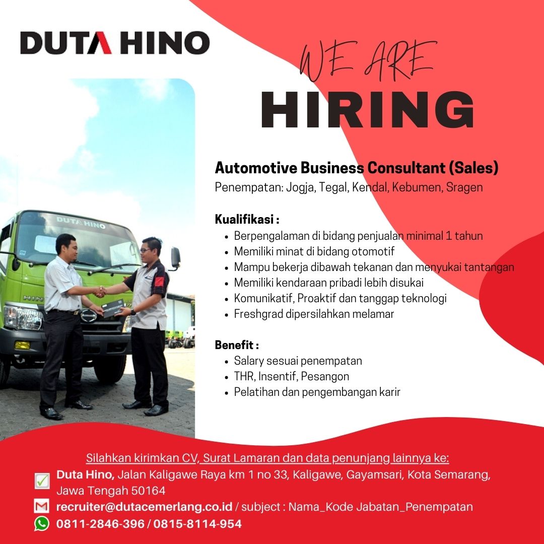 Automotive Business Consultant ( Sales) @ Duta Hino