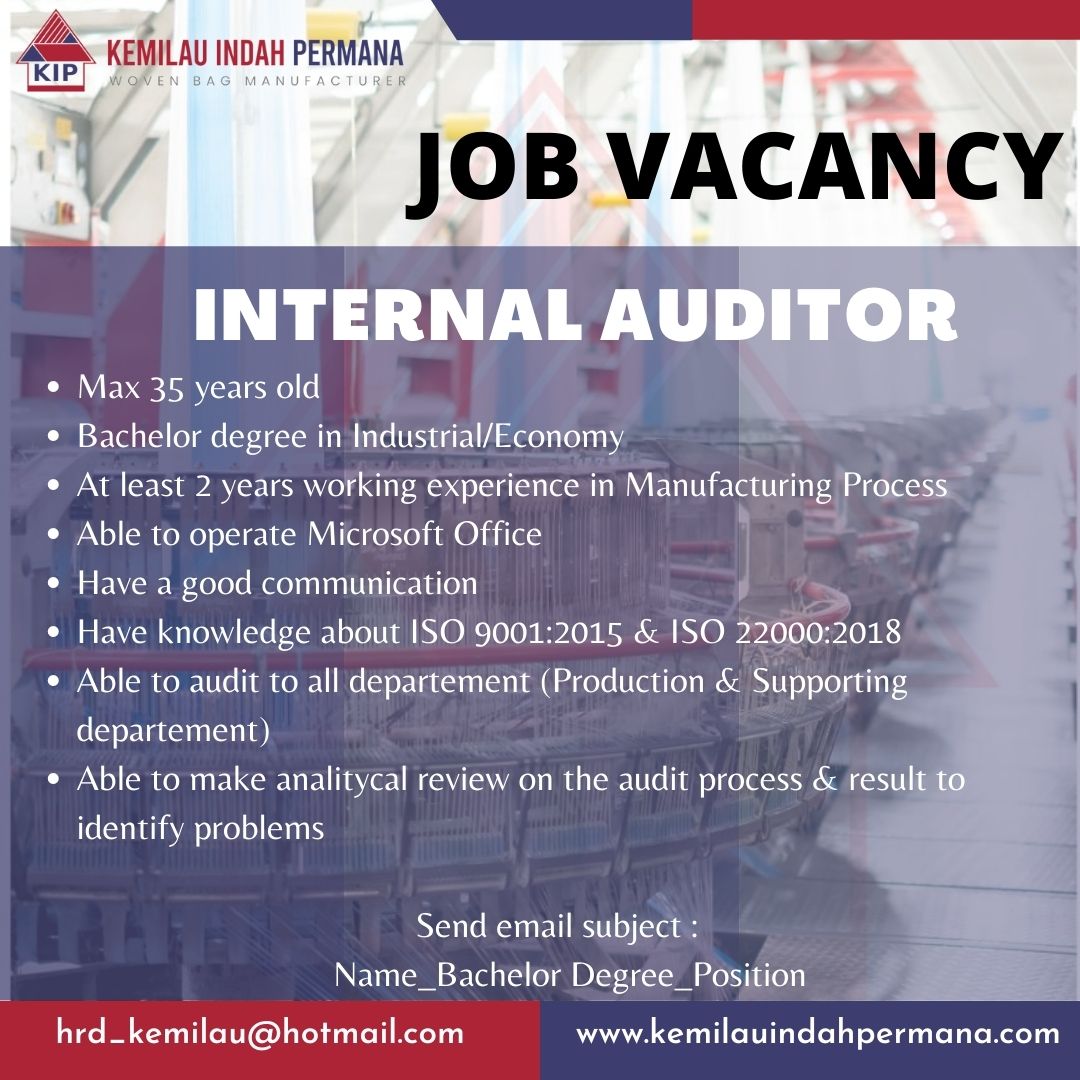 Internal Auditor @ Kemilau Indah Permana