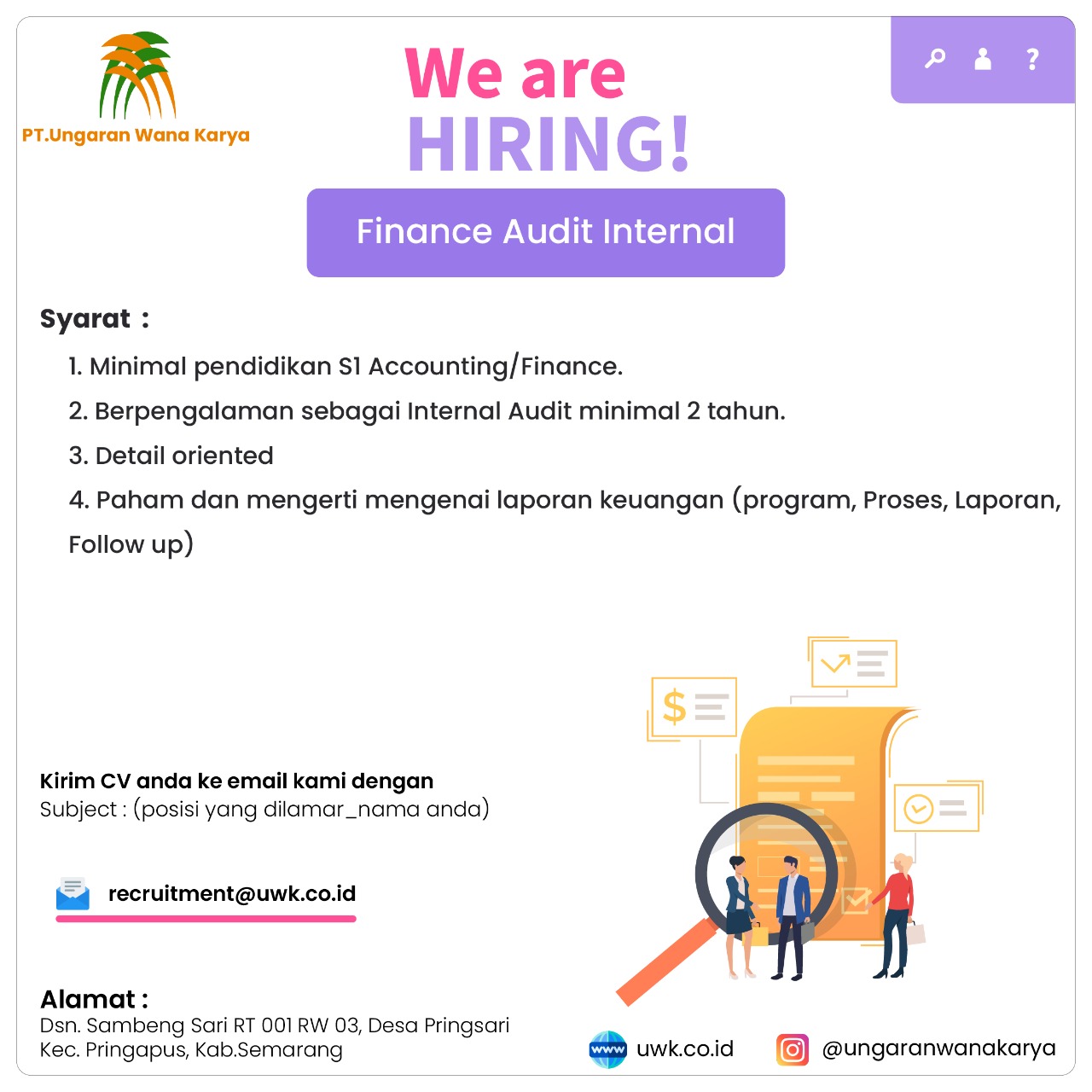 Finance  Audit Internal @ PT Ungaran Wana Karya