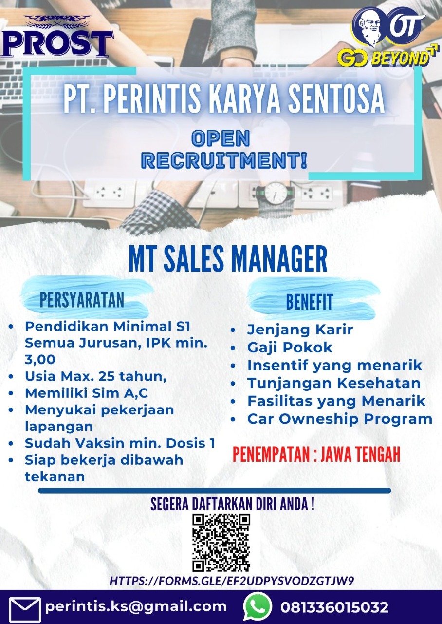 MT Sales Manager @ PT Perintis Karya Sentosa