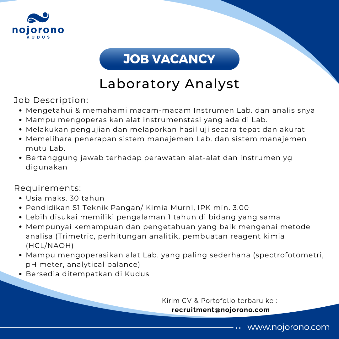 Laboratory Analyst @ Nojorono