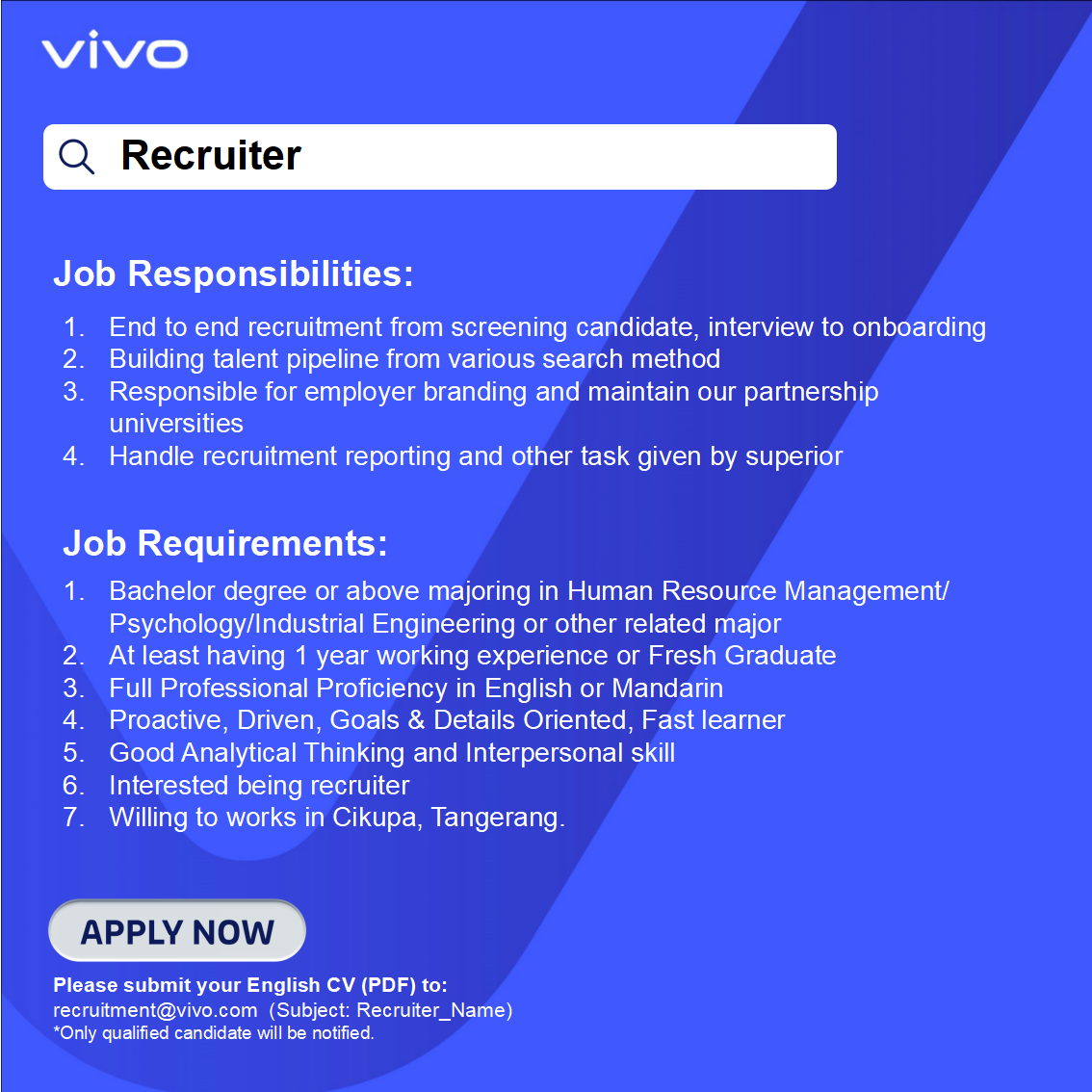 Recruiter @ Vivo