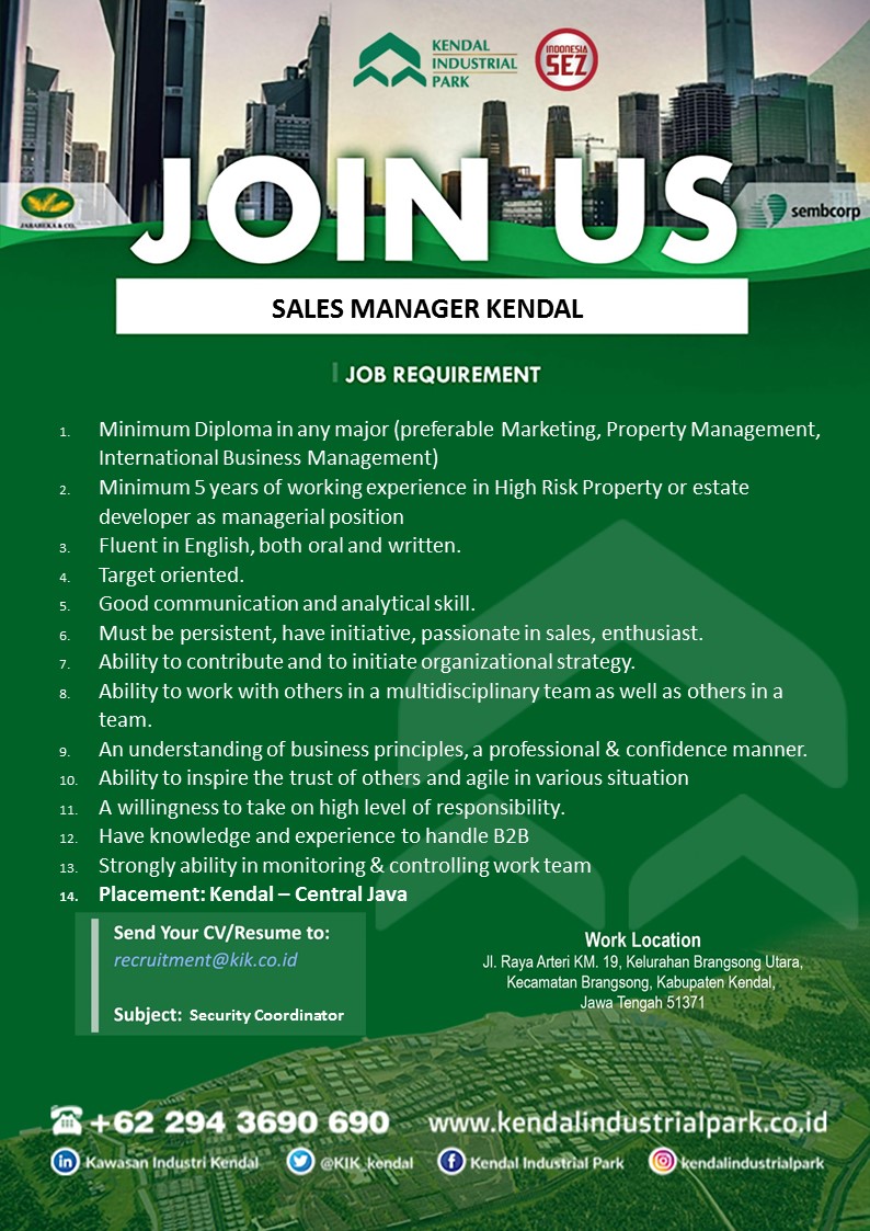 Sales manager Kendal @ Kendal Industrial Park