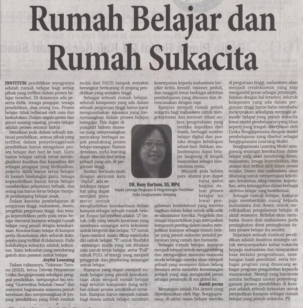 Rumah Belajar dan Rumah Sukacita