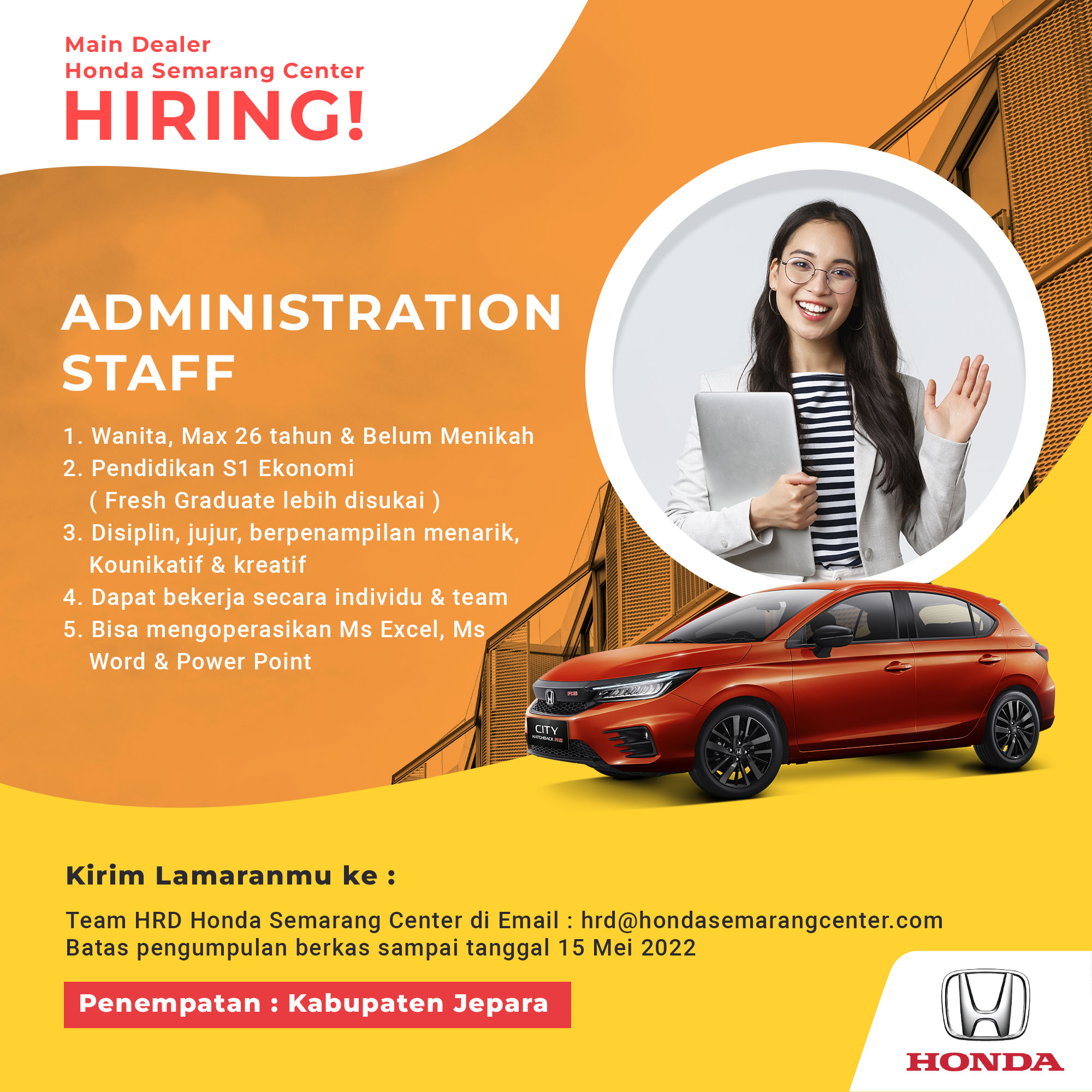 Administration Staff @ Honda Semarang Center