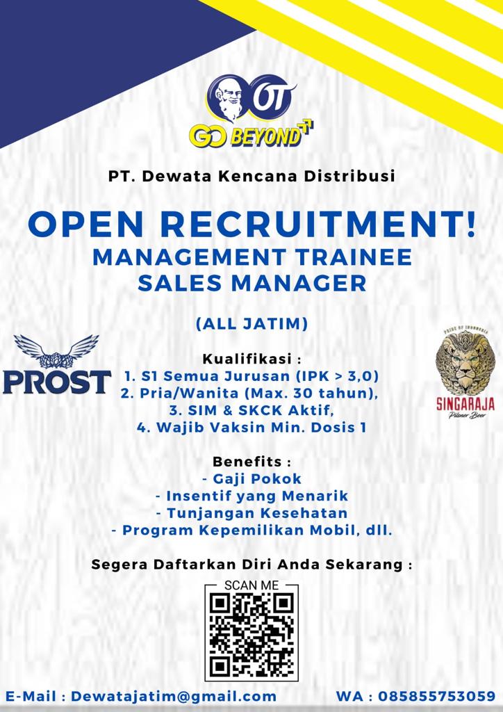 Management Trainee Sales  Manager @ PT Dewata Kencana Distribusi