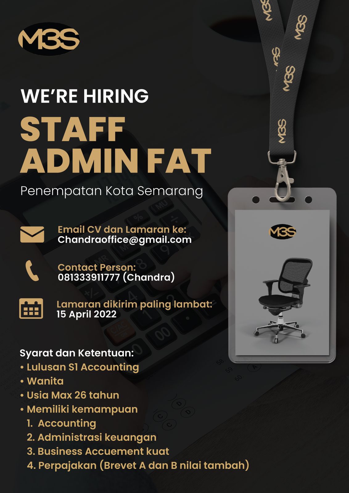 Staff Admin FAT @ PT Penabur Memberi Memberkati Senantiasa