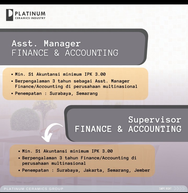 Ass Manager Finance & Accounting @ Platinum