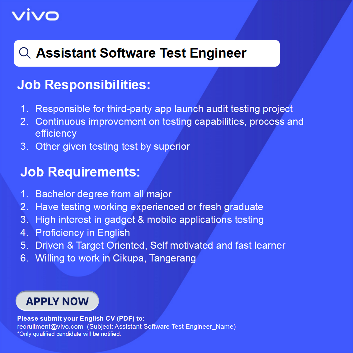 Assistent Software Test Engineer @ Vivo