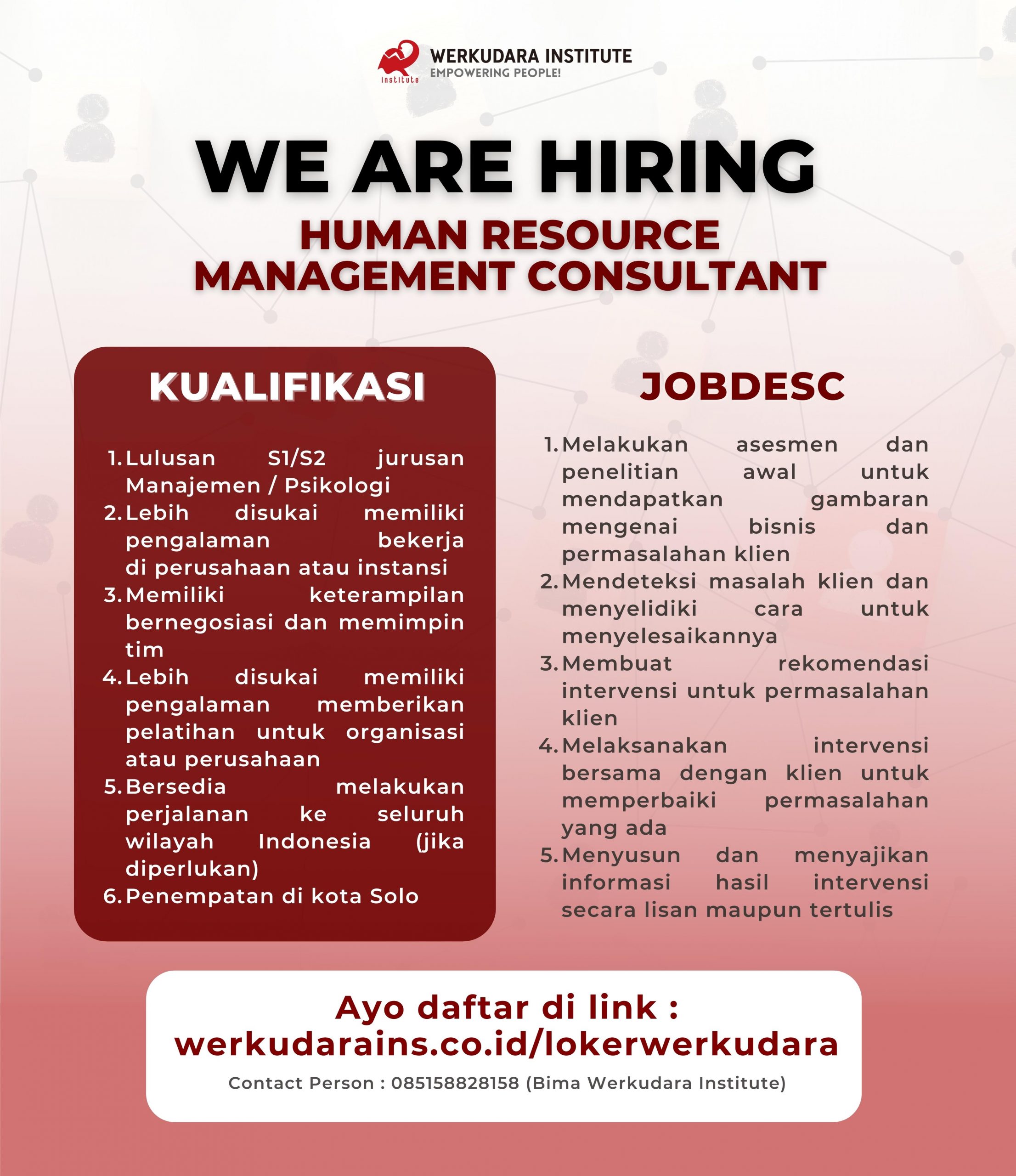 Human Resource Management Consultant @ Werkudoro Institute