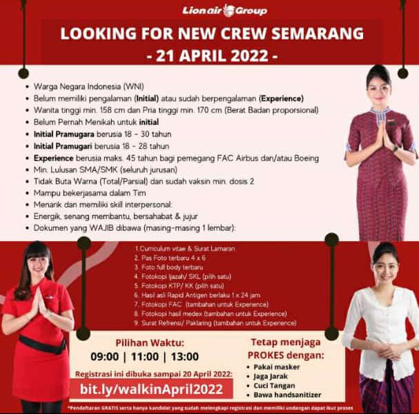 Looking For New Crew Semarang @ Lion Air Group