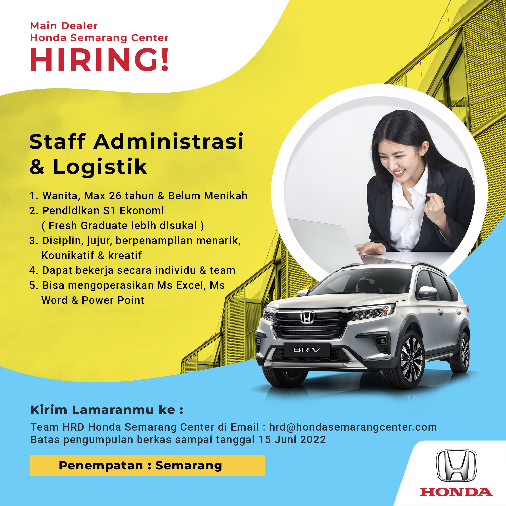 Staff Administrasi & Logistik @ Honda Semarang Center