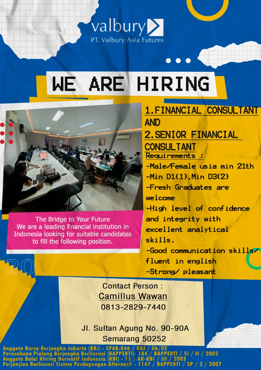 Financial Consultant & Senior Financial Consultant @ PT Valbury Asia Futures