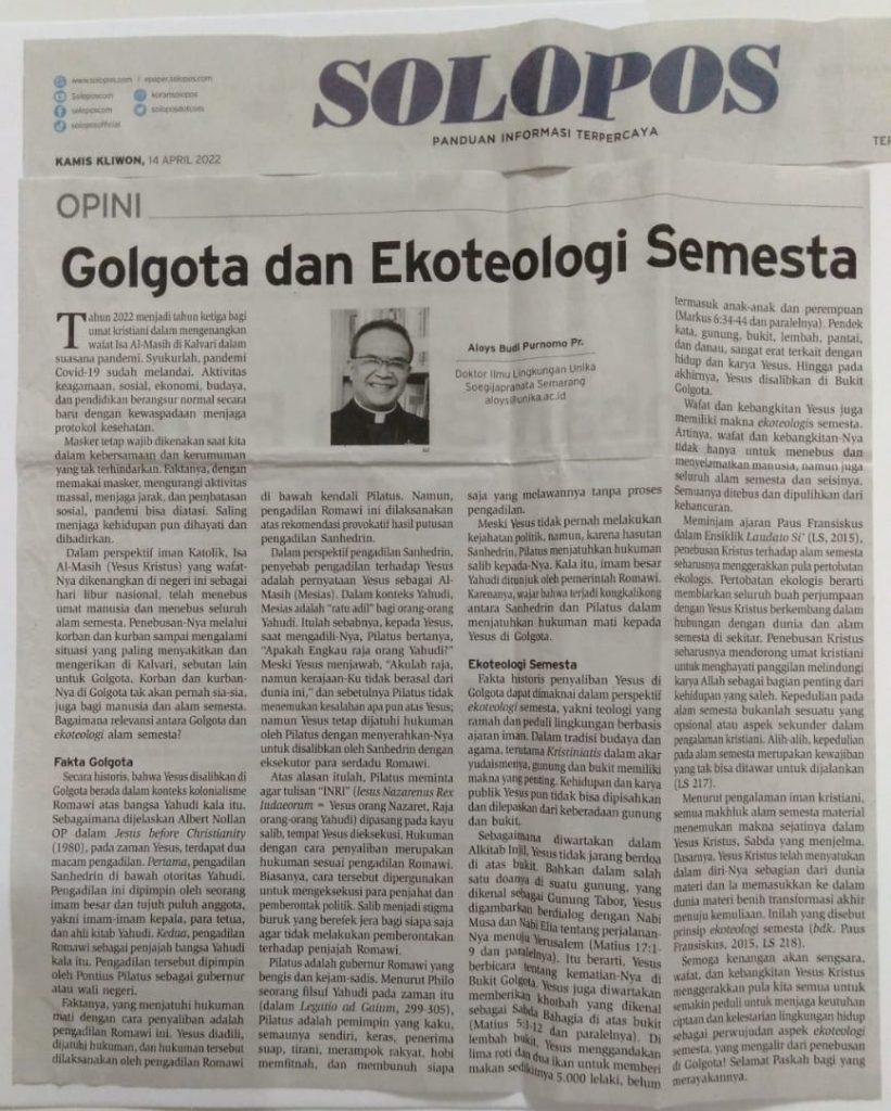 Golgota dan Ekoteologi Semesta