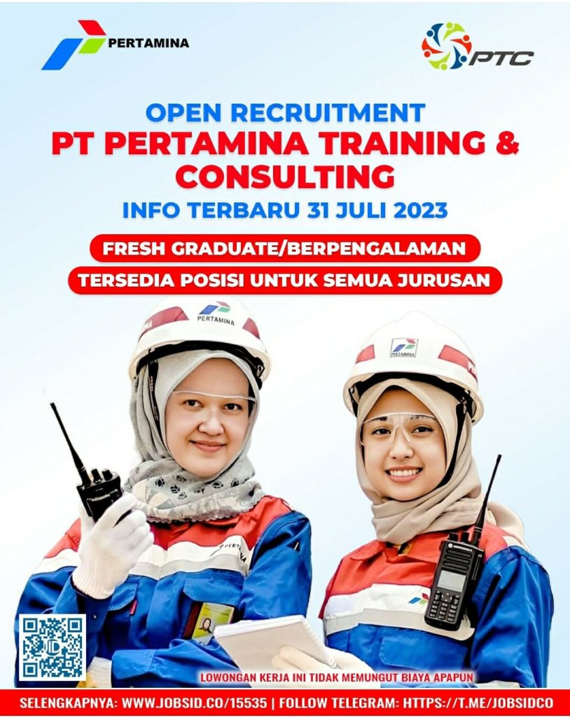 Lowongan Kerja Agustus 2023 - PERTAMINA - Training & Consulting - SCU