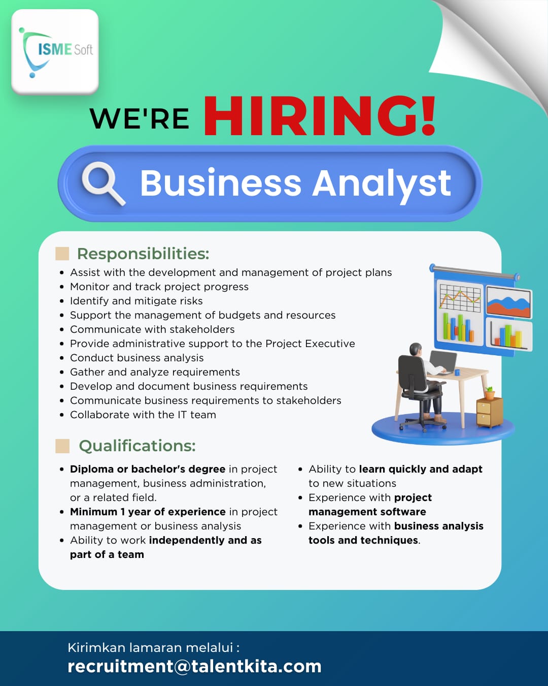 Lowongan Kerja Januari 2024 - ISME Soft - Business Analyst - SCU