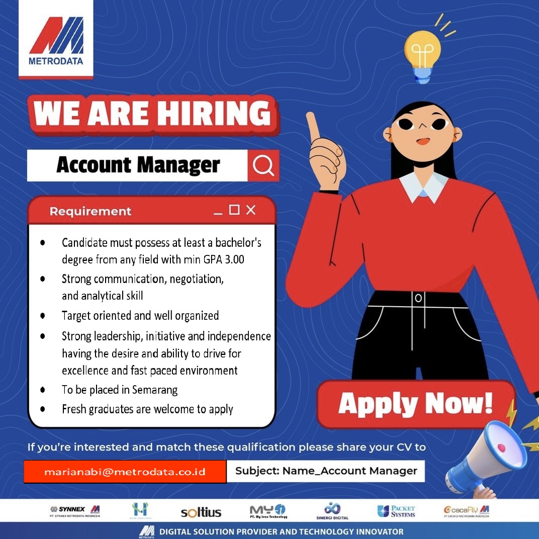 Lowongan Kerja Mei 2024 – Metrodata – Account Manager