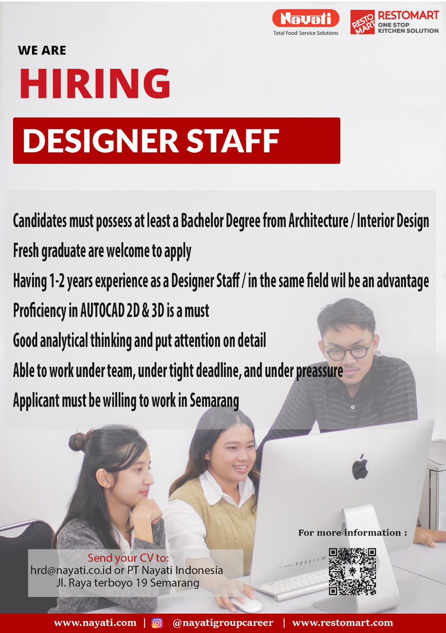 Lowongan Kerja Juli 2024 – NAYATI – Designer Staff