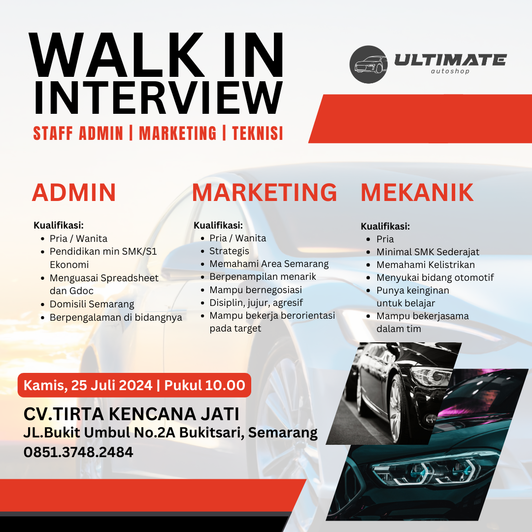 Lowongan Kerja – TIRTA KENCANA JATI – Staff Admin/ Marketing/ Teknisi