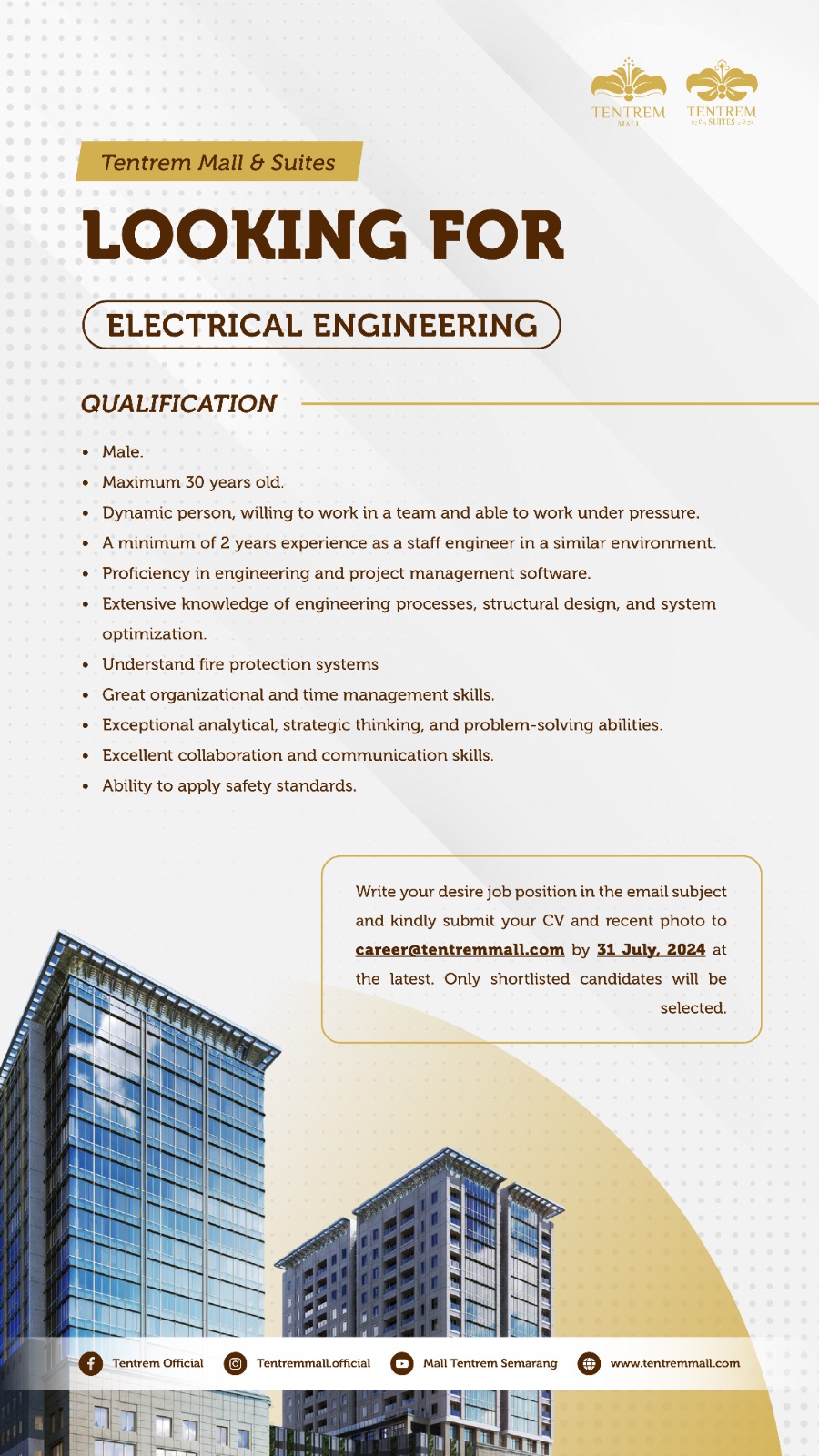 Lowongan Kerja – TENTREM Mall Semarang – Electrical Engineering