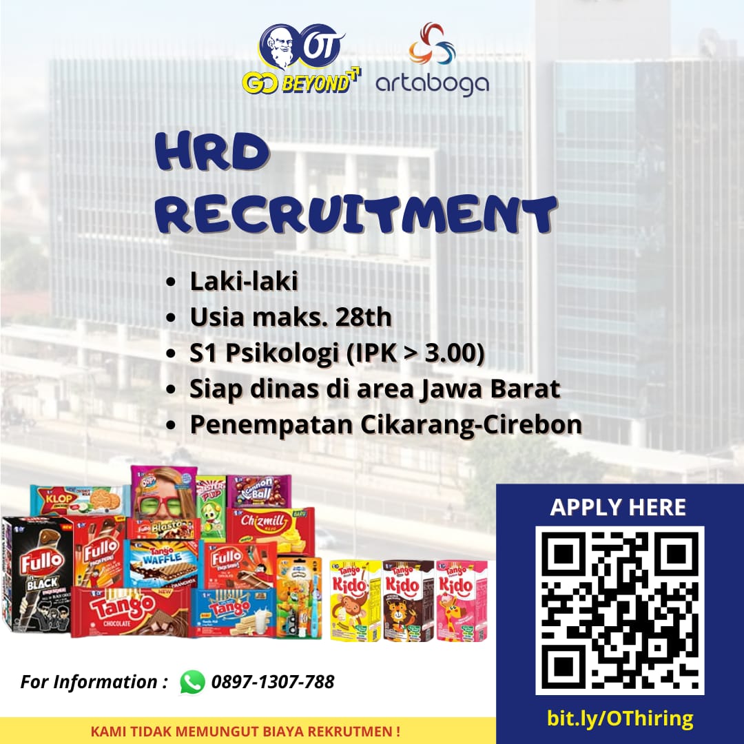 Lowongan kerja Agustus 2024 – Artaboga – HRD Recruitment