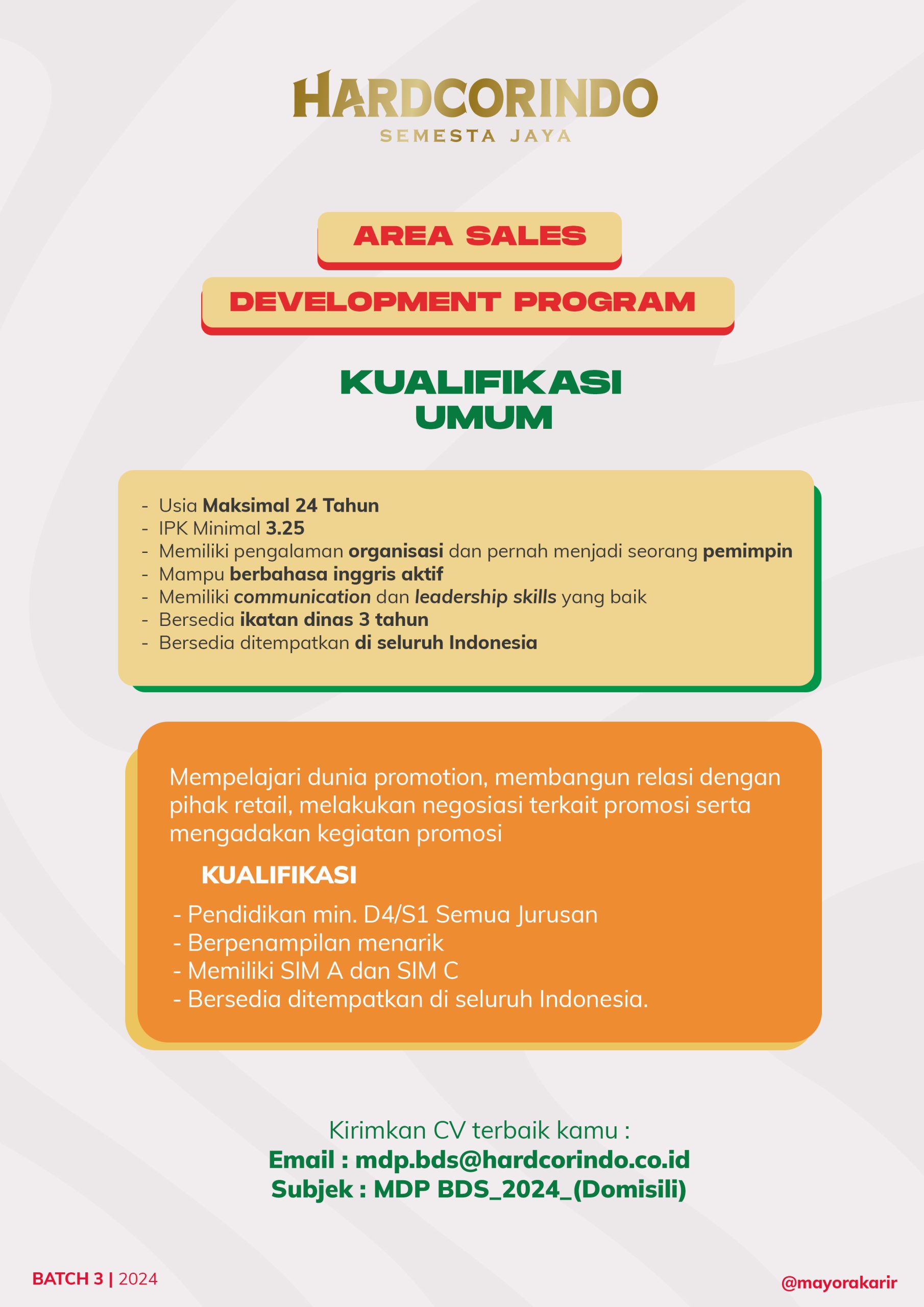 Lowongan Kerja Agustus 2024 – Hardcordindo – Development Program