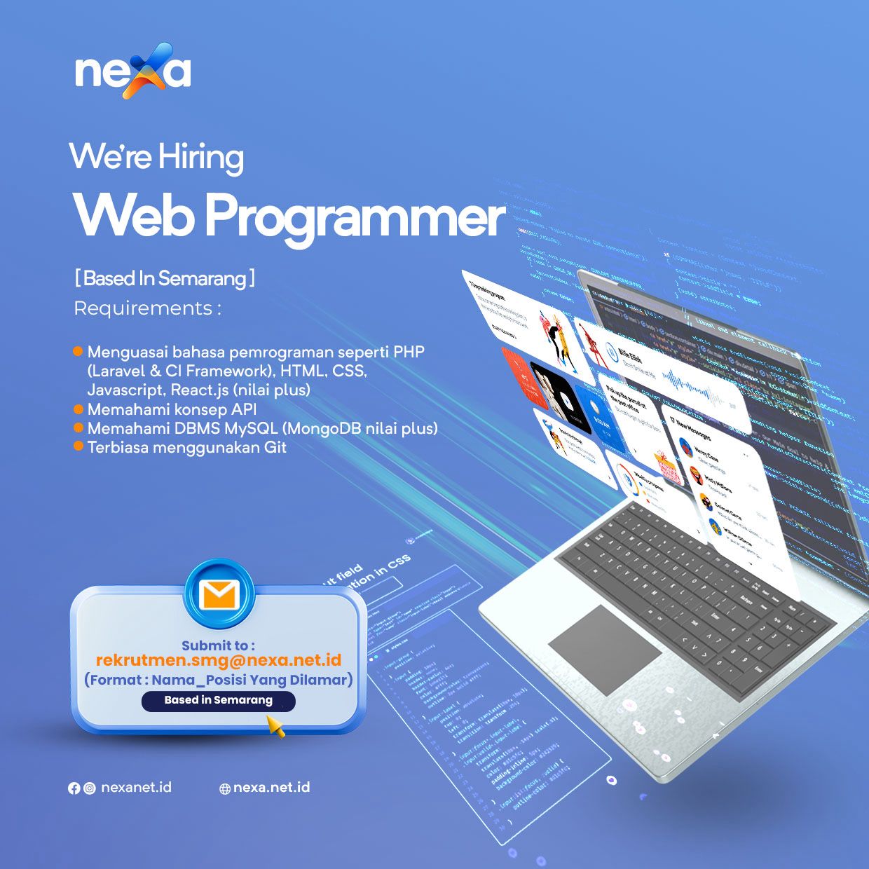 Lowongan Kerja Agustus 2024 – NEXA – Web Programmer