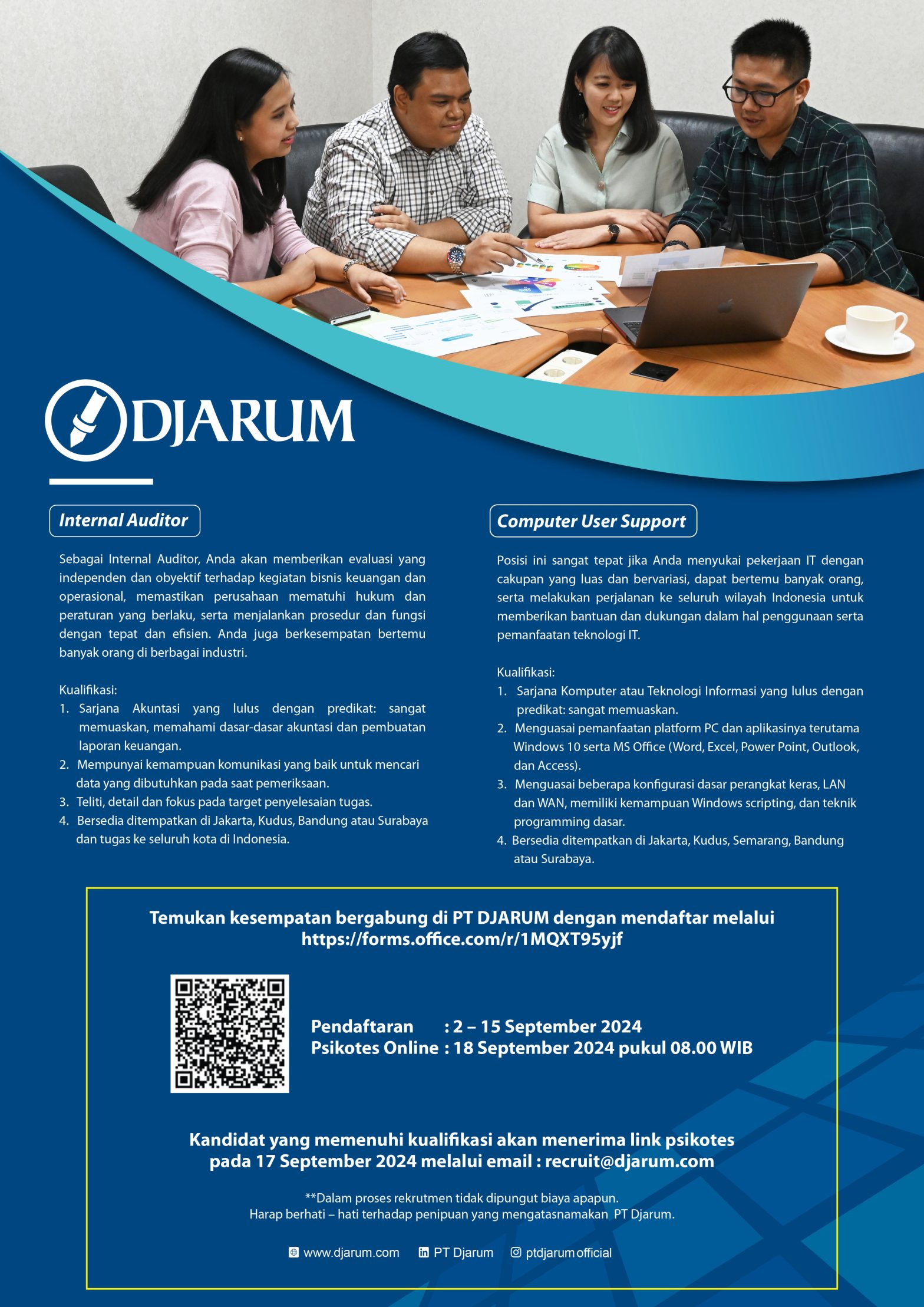 LOWKER SEPT 2024: PT DJARUM // Internal Audit