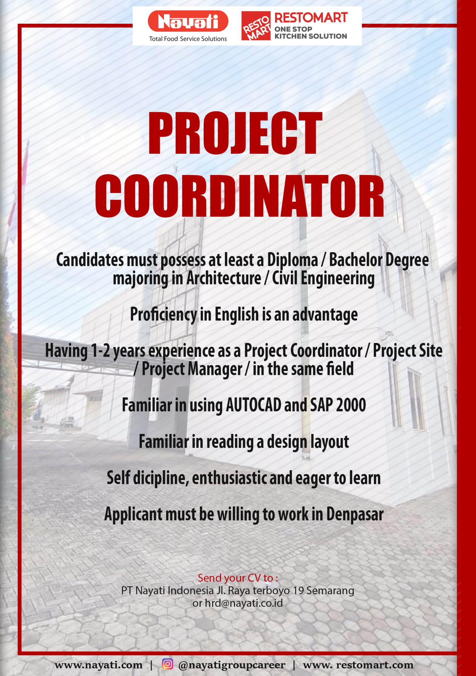 LOWKER Sept:  PT. NAYATI // PROJECT COORDINATOR