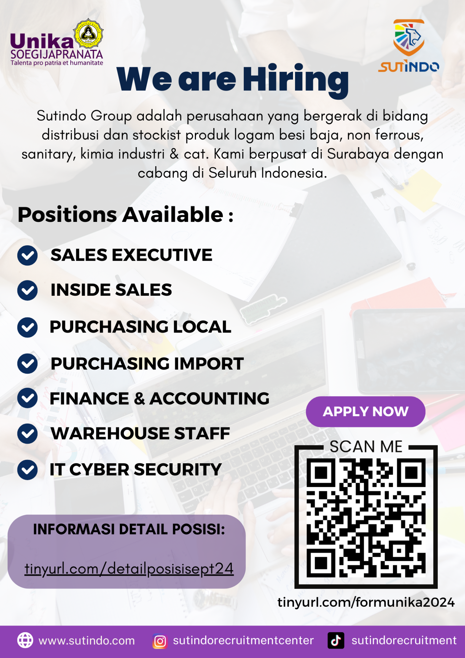 LOWKER Sept2024: SUTINDO  || JOB Vacancy – 7 Posisi