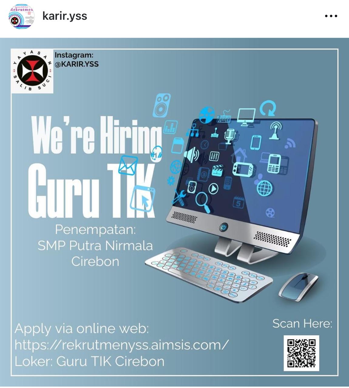 LOWKER Sept2024: YAYASAN SALIB SUCI – SMP Putra Nirmala Cirebon // Guru TIK