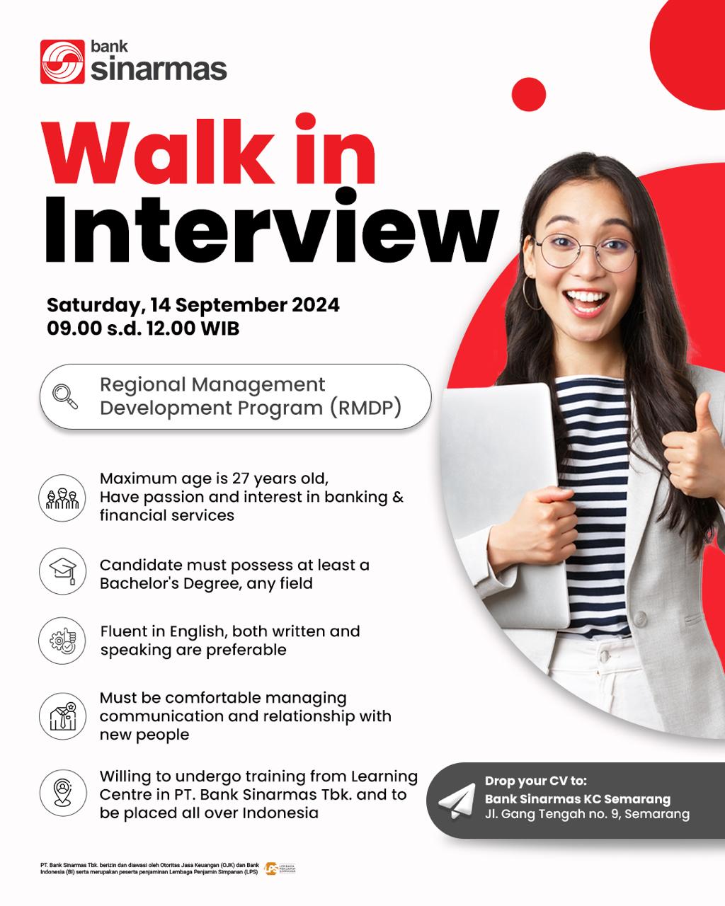 WALK in Interview BANK SINARMAS // 14 Sept 2024