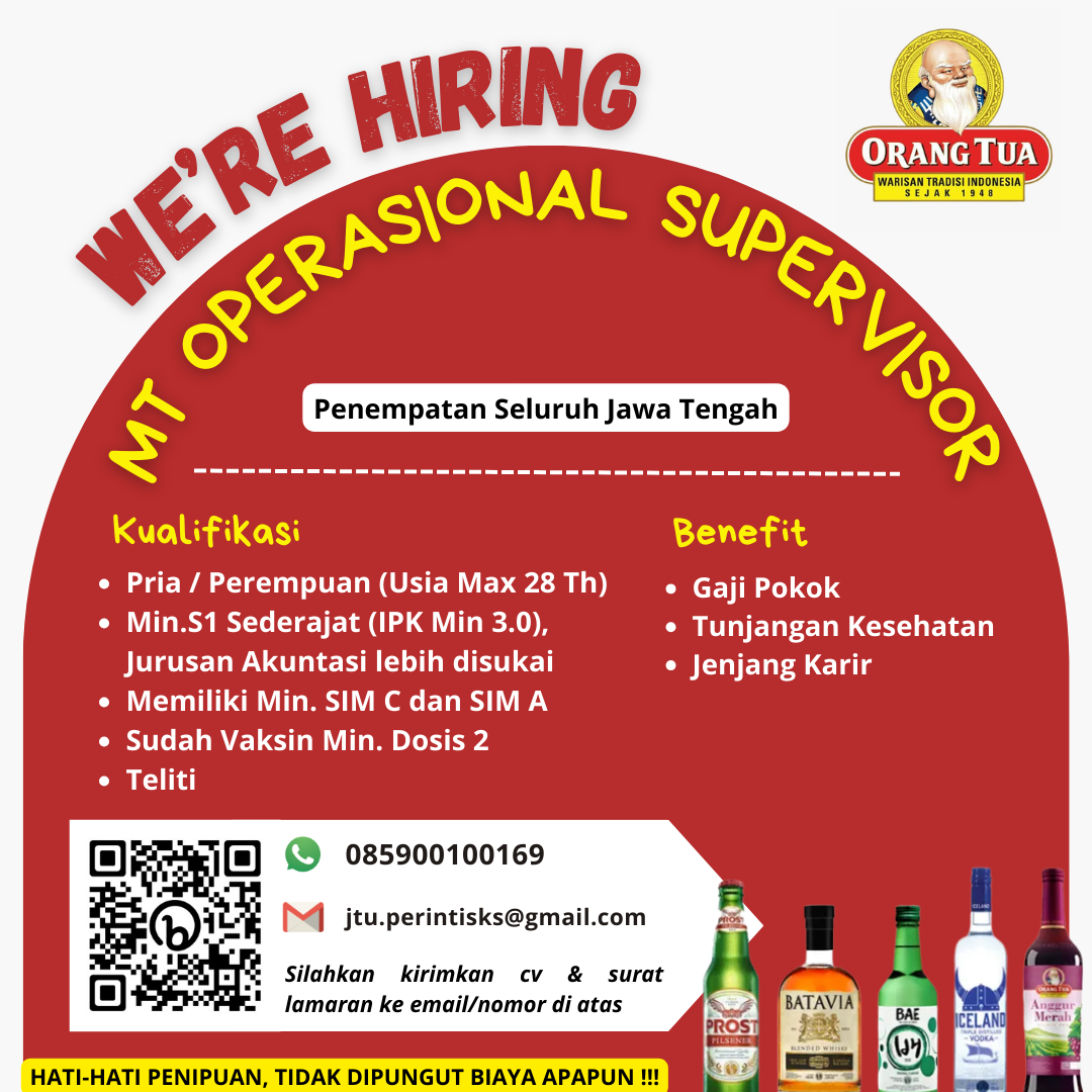 LOWKER Sept 2024: PT. PERINTIS KARYA SENTOSA (OT group) // MT Operasional Spv