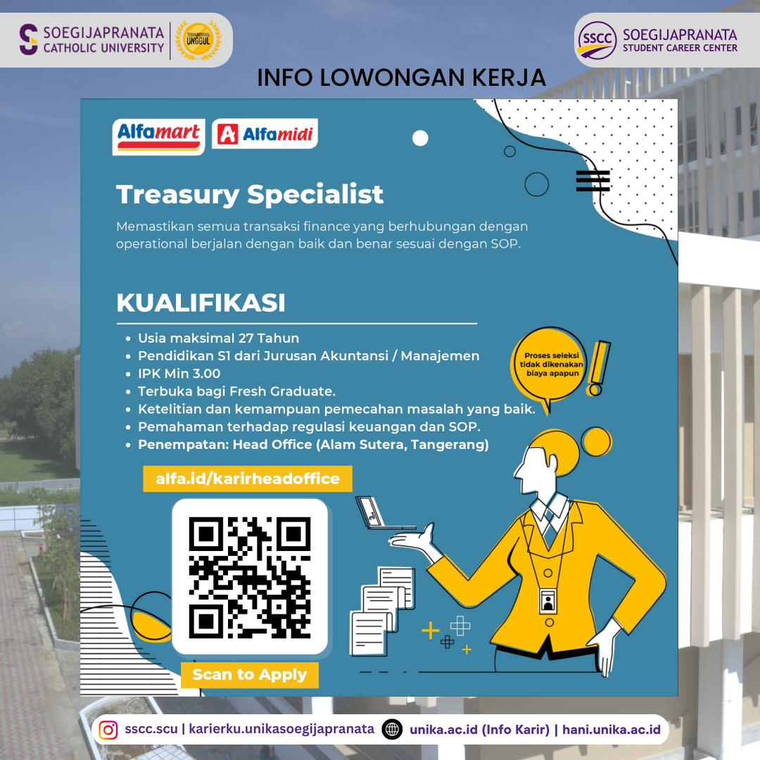 Loker Oktober 2024 – Alfamart || Treasury Specialist