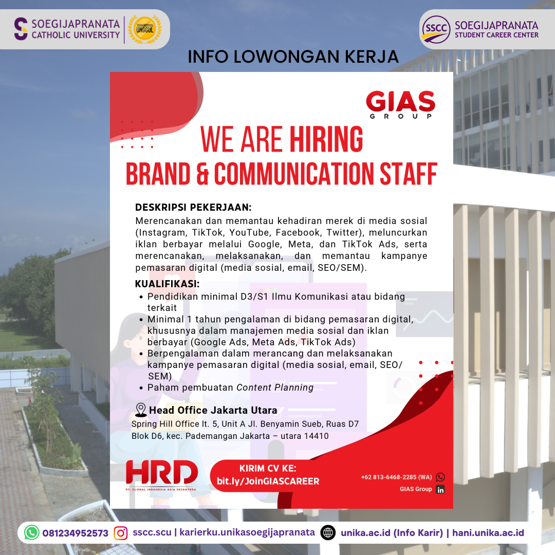 Loker Oktober 2024 – GIAS Group || Brand & Communication Staff