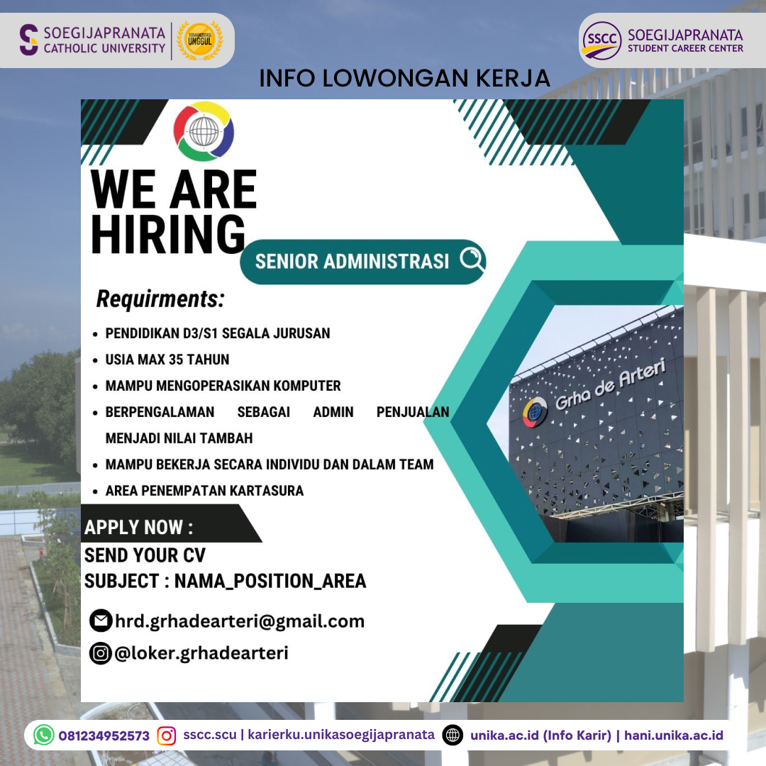 Loker Oktober 2024 – Grha de Arteri Group || Senior Administrasi (Kartasura)